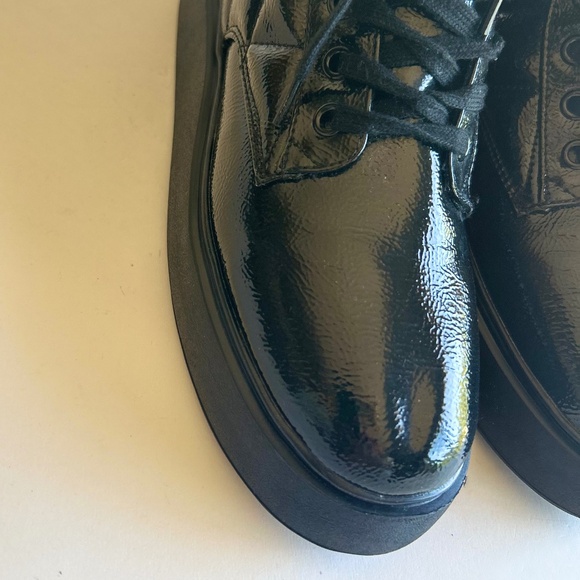 H&M Black Patent Leather Quilted Combat Boots size EUR 41, US 10.5 - Picture 7 of 14